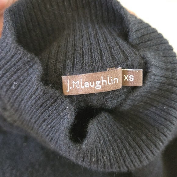 $398 J. McLaughlin Black Mockneck Clara Lightweight Cashmere Sweater size XS - Picture 5 of 6